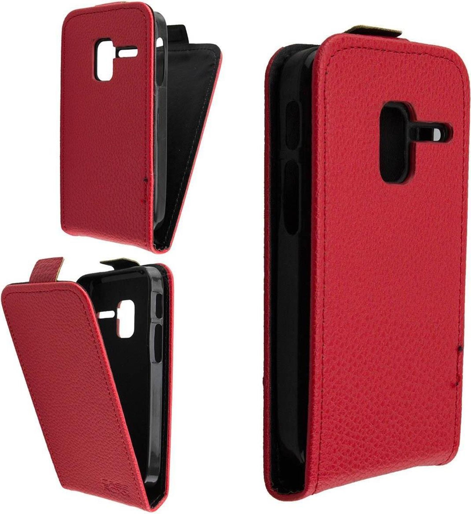 caseroxx Schutz Tasche Hülle Flip Cover kompatibel mit Alcatel 2008G, Smartphone Tasche Flip Cover in rot Bild 4