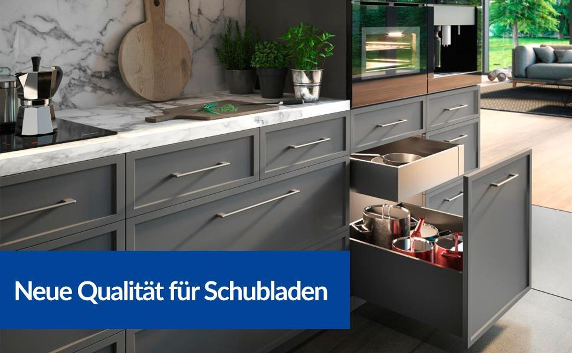 GTV Schubladensystem AXIS PRO, Schubkastengarnitur mit Vollauszug und integriete Dämpfung, Weiss, Belastbarkeit bis 40 kg, Soft-Close, Den freien Zugang, Breite: 500 mm, Höhe: 86 mm