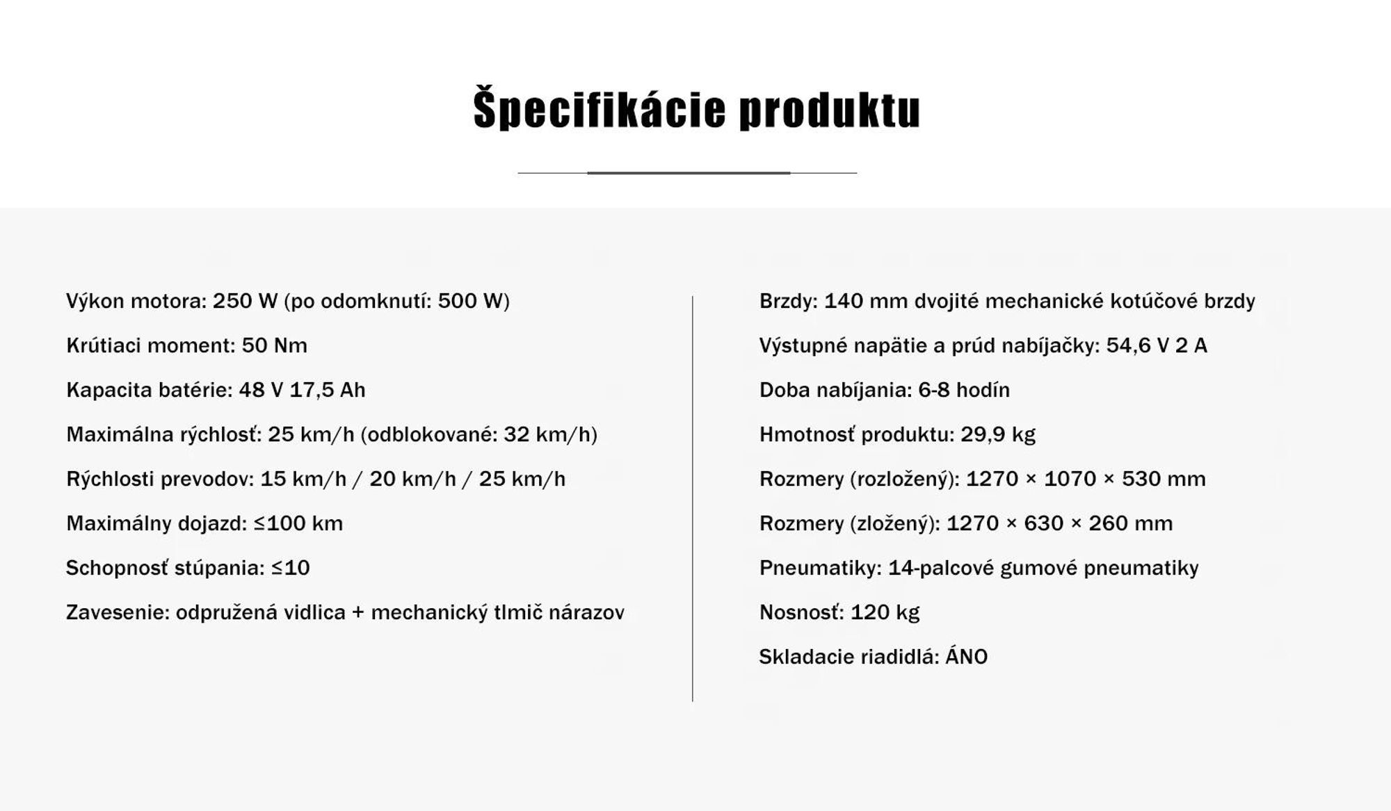 Elektrický skúter GELEIPU C14 – 48 V, 17,5 Ah, 14'' s mechanickou kotúčovou brzdou a železným rámom – čierny