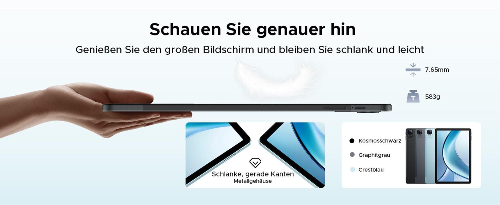 DOOGEE Tab E3+ - Tablet, Android 16, 12 Zoll, 48(8+40)GB+256GB(bis 2TB erweiterbar), 4G LTE, 90Hz,8800mAh/18W, Vier Trompeten