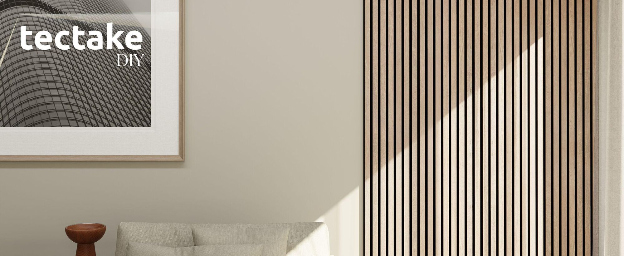 tectake® Akustikpaneele Sonic Wall Holzoptik in Eiche schwarz je 60 x 120 x 2,1 cm, Größe flexibel anpassbar