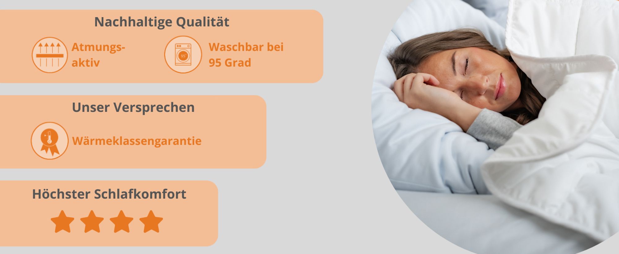 sleepling – Komfort 100, warme Winterdecke, Steppbett, 200x200 cm, allergikergeeignet