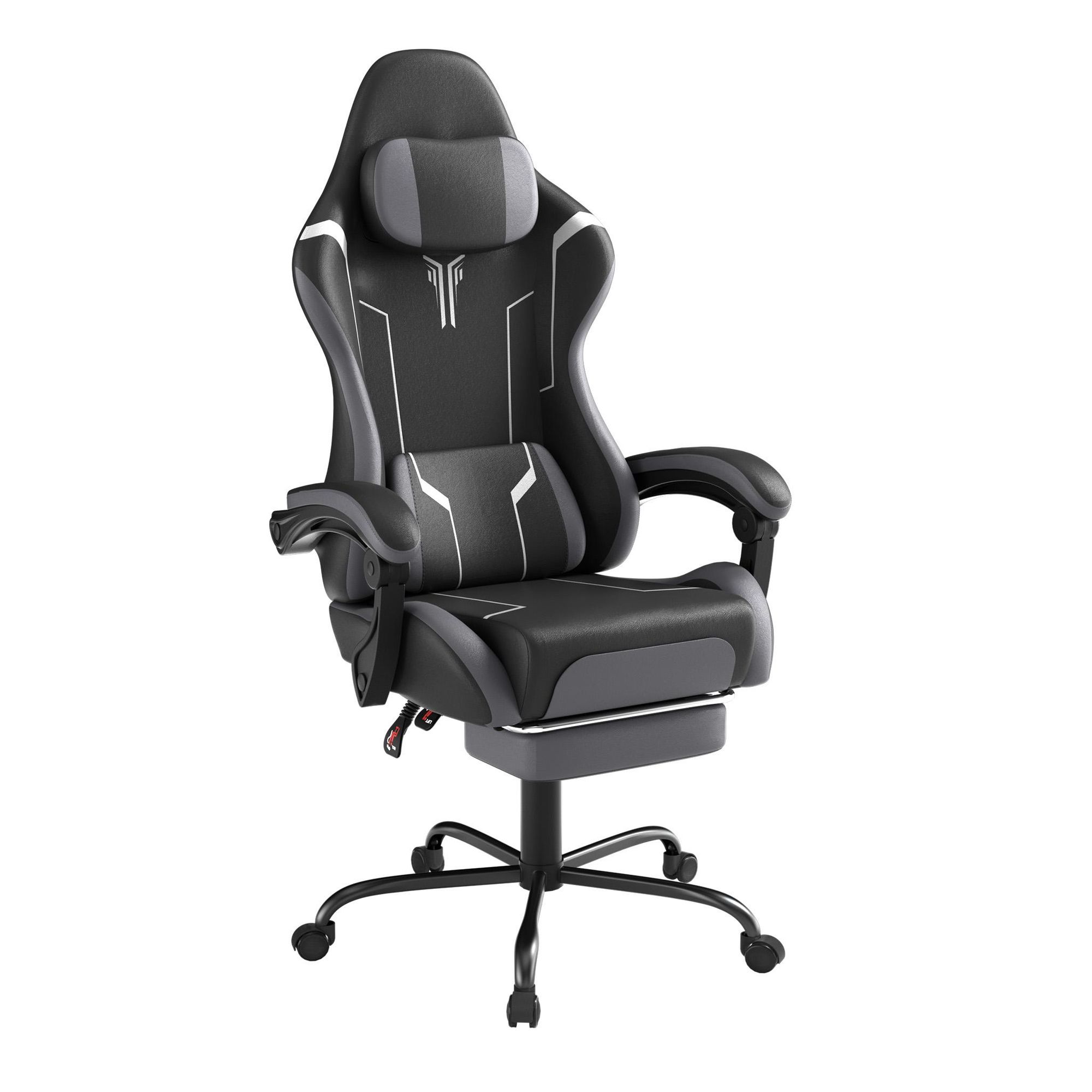 ROSEJANE Ergonomischer Gaming Stuhl mit Massagefunktion & Fußstütze, Verstellbare Rückenlehne 90°-135°, Gaming Sessel mit Kopf- und Lendenkissen, Grün