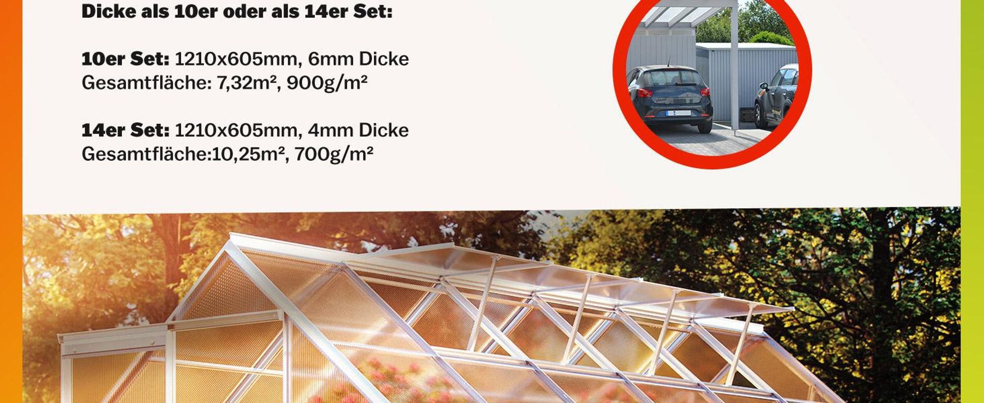 GARDEBRUK® 14x Doppelstegplatten 4mm