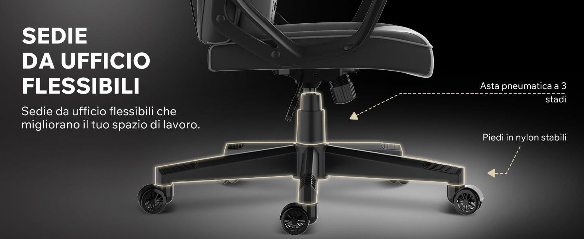 SENSE7 Knight Sedia da gioco ergonomica nera - Sedia da scrivania per PC Sedia da gaming Sedia da corsa per computer Gamer Ufficio Funzione oscillante fino a 120 kg
