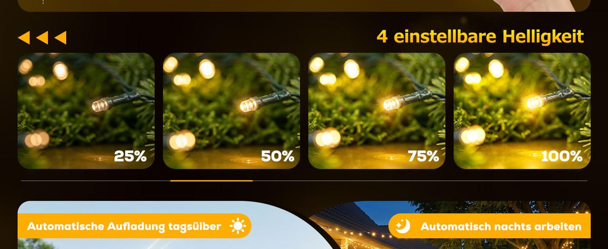 Salcar 240er LED Solar Lichterkette Aussen, 10,75mWetterfest Solar Lichterketten Außen mit Fernbedienung, 13 Modi Outdoor Solarlichterkette für Hof