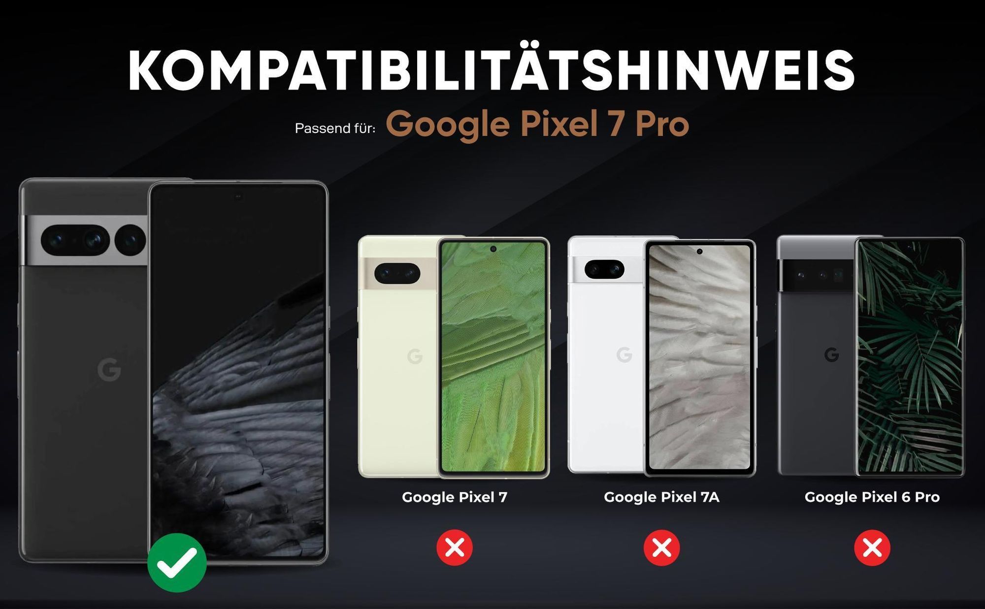 Kompatibilitätshinweise Hülle für Google Pixel 7 Pro
