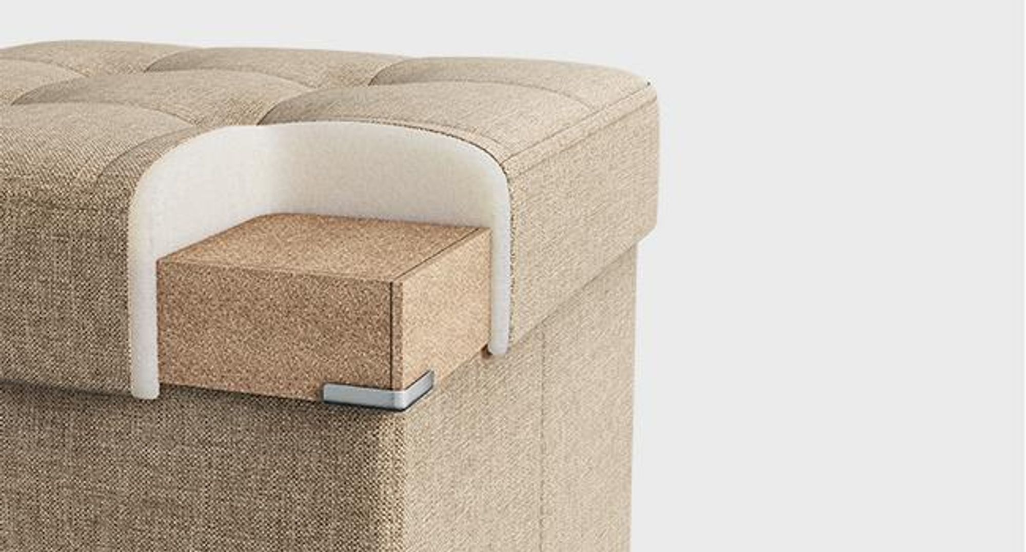 SONGMICS 110 cm Sitzbank mit Stauraum, klappbare Sitztruhe, Fußbank, helltaupe