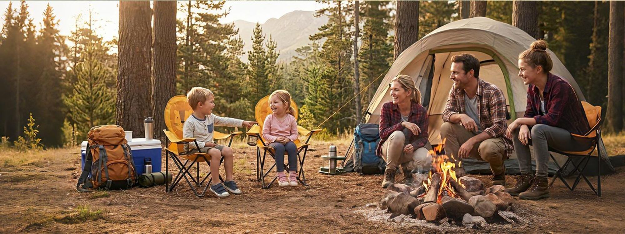 Sunula Kinder Campingstuhl mit Getränkehalter, Anglersessel Kinder Klappstuhl, Gelb - Löwe