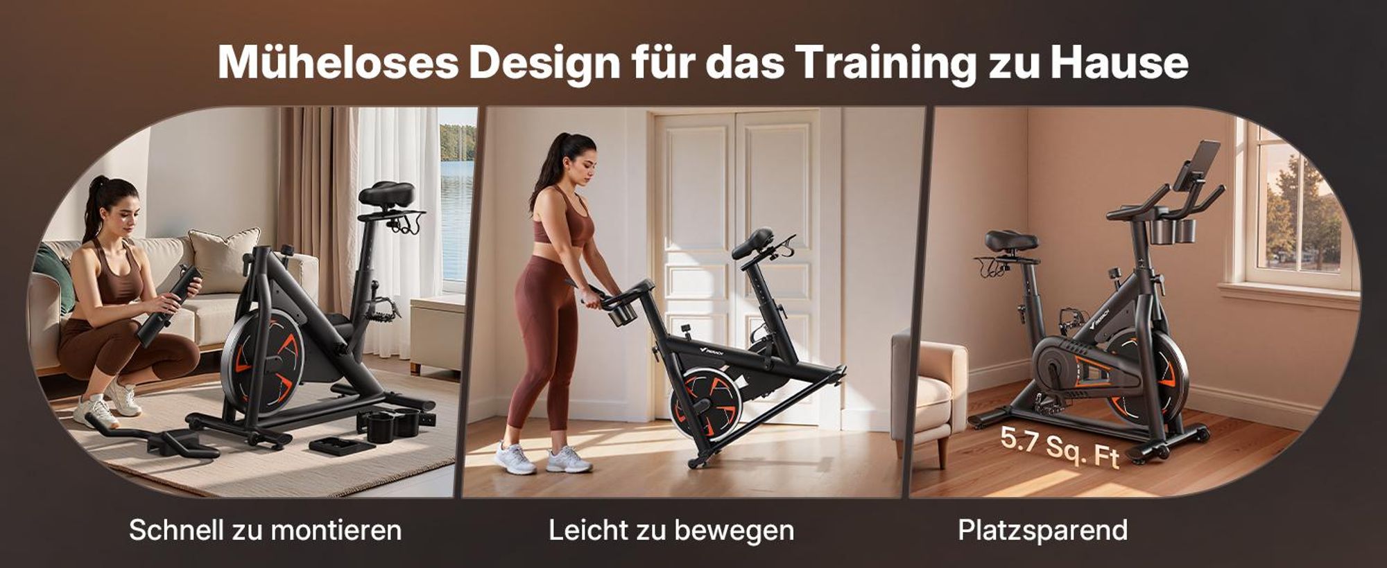 Heimtrainer Fahhrad für Zuhause, leises Fitnessbike mit LCD-Display, Magnetischer Widerstand, 8 Widerstandsstufen, bis 150 KG belastbar
