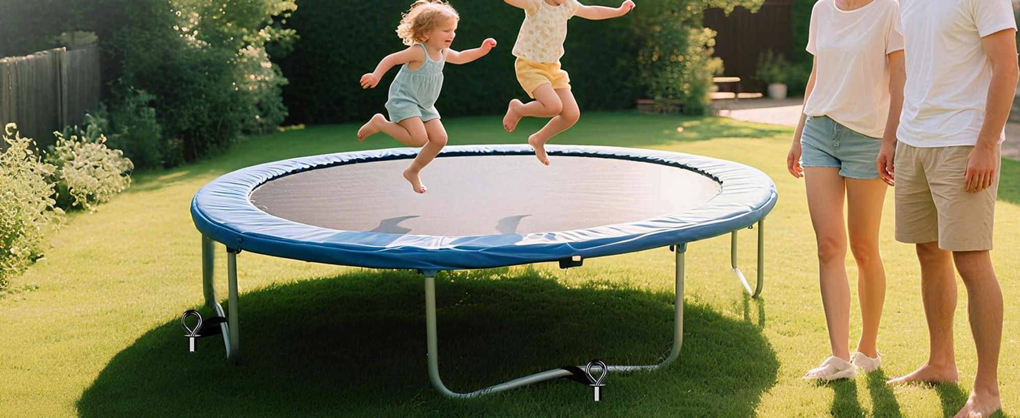 Bodenanker, 4er Set Spiral-Bodenverankerung, Erdanker Trampolin, mit Gurten, Windwiderstand, für Zelten, Überdachungen, Schuppen, Wohnmobilen