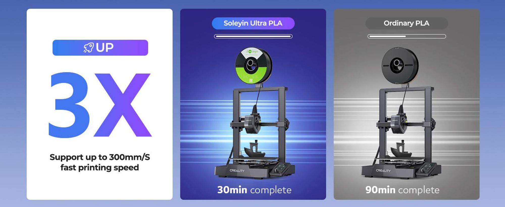 Creality Soleyin PLA Filament 1.75mm Weiß, 3D Drucker Filament 1kg 30-300mm/s, für die meisten 3D-Drucker Creality Ender-3 K1 K1C K2 plus Hi