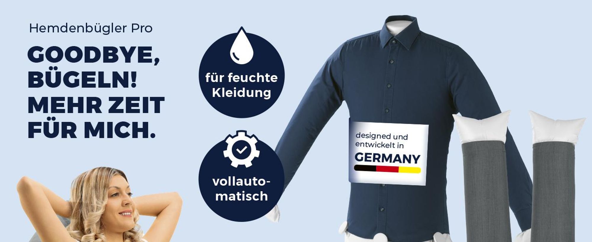 CLEANmaxx automatischer Hemdenbügler inkl. Hosenaufsatz Bügler Hemden Blusen Hosen schonend Wäschetrockner Bügeleisen Trocknen in Minuten knitterfrei