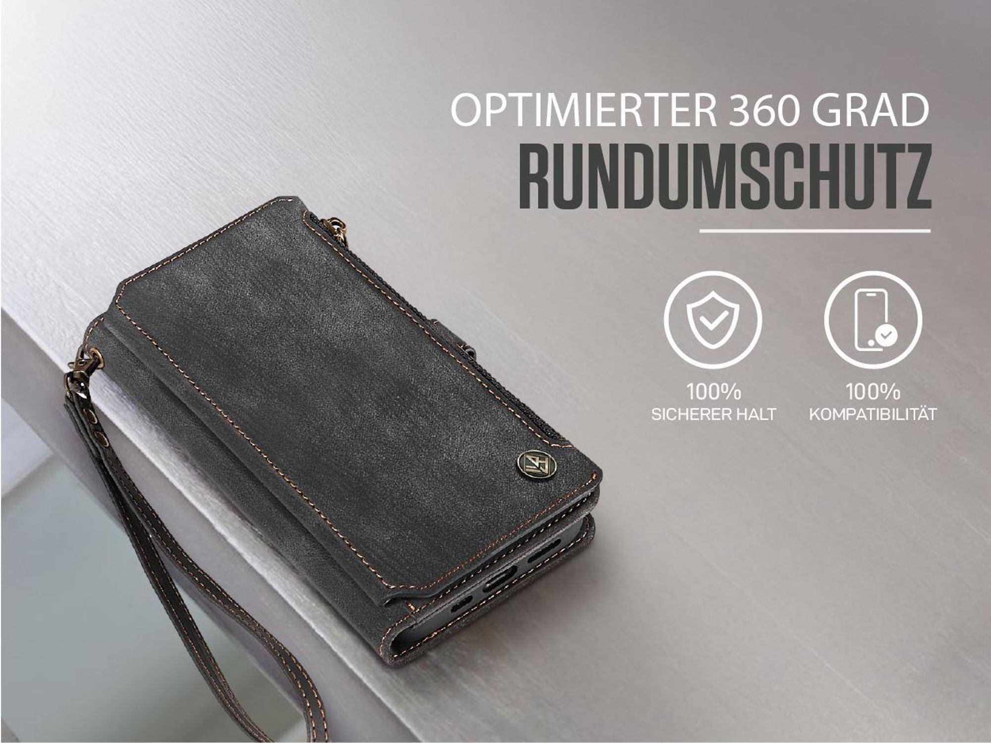 Klapphülle mit Kameraausschnitt und Zipper Münzfach für Samsung Galaxy A26 5G