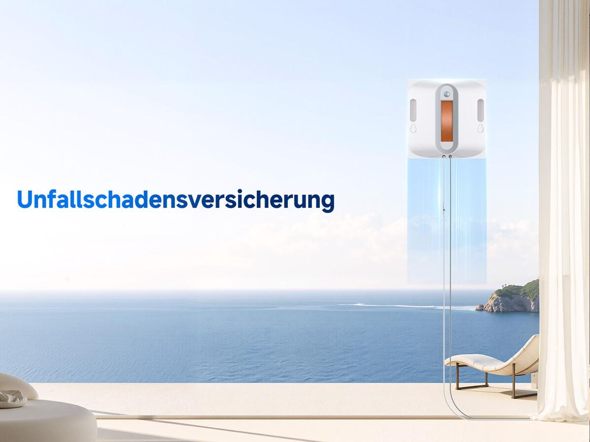 Lubluelu Smart Fensterputzroboter, 7.5KPa Saugkraft, Automatische Routenplanung, Kantenreinigung, Waschbare Mikrofasertücher, Doppelseitige Sprühdüsen