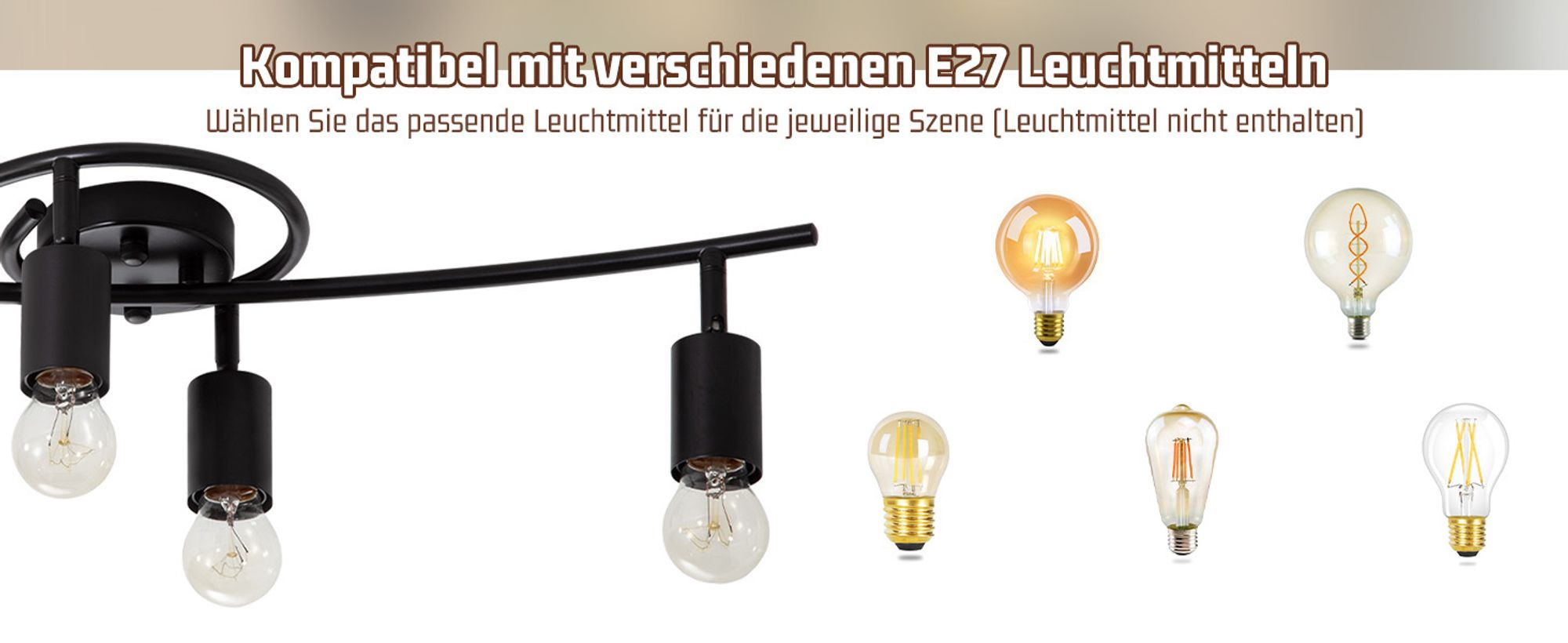 ZMH Deckenleuchte Vintage Deckenlampe Schwarz 4 Flammig E27 Deckenstrahler Schwenkbar 350° Deckenspot Industrial Spots küchenlampe für Küche Flur Wohnzimmer Schlafzimmer(ohne Leuchtmittel)