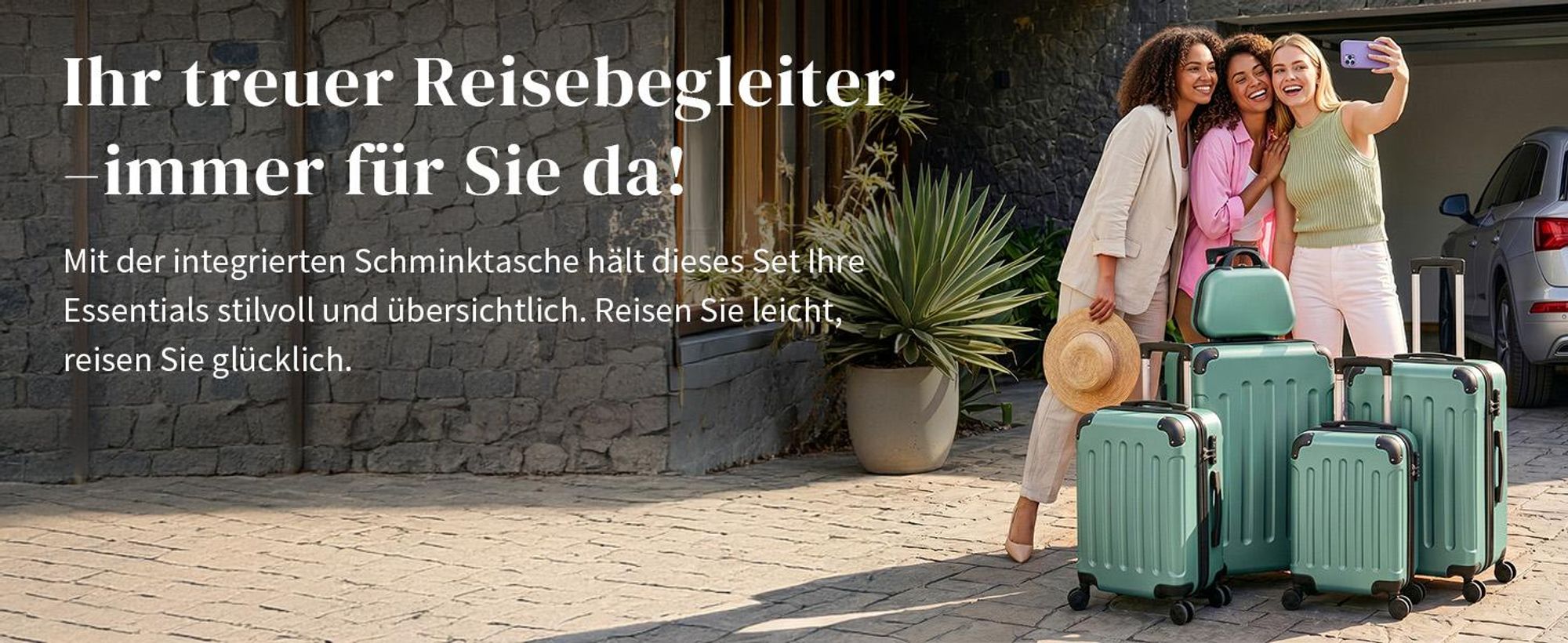 FCH 5tlg. ABS Hartschalen Kofferset 12/16/20/24/28 Zoll, Trolley mit 4 Rollen und Tragegriff, Eckschutz, Teleskopgriff, Türkis