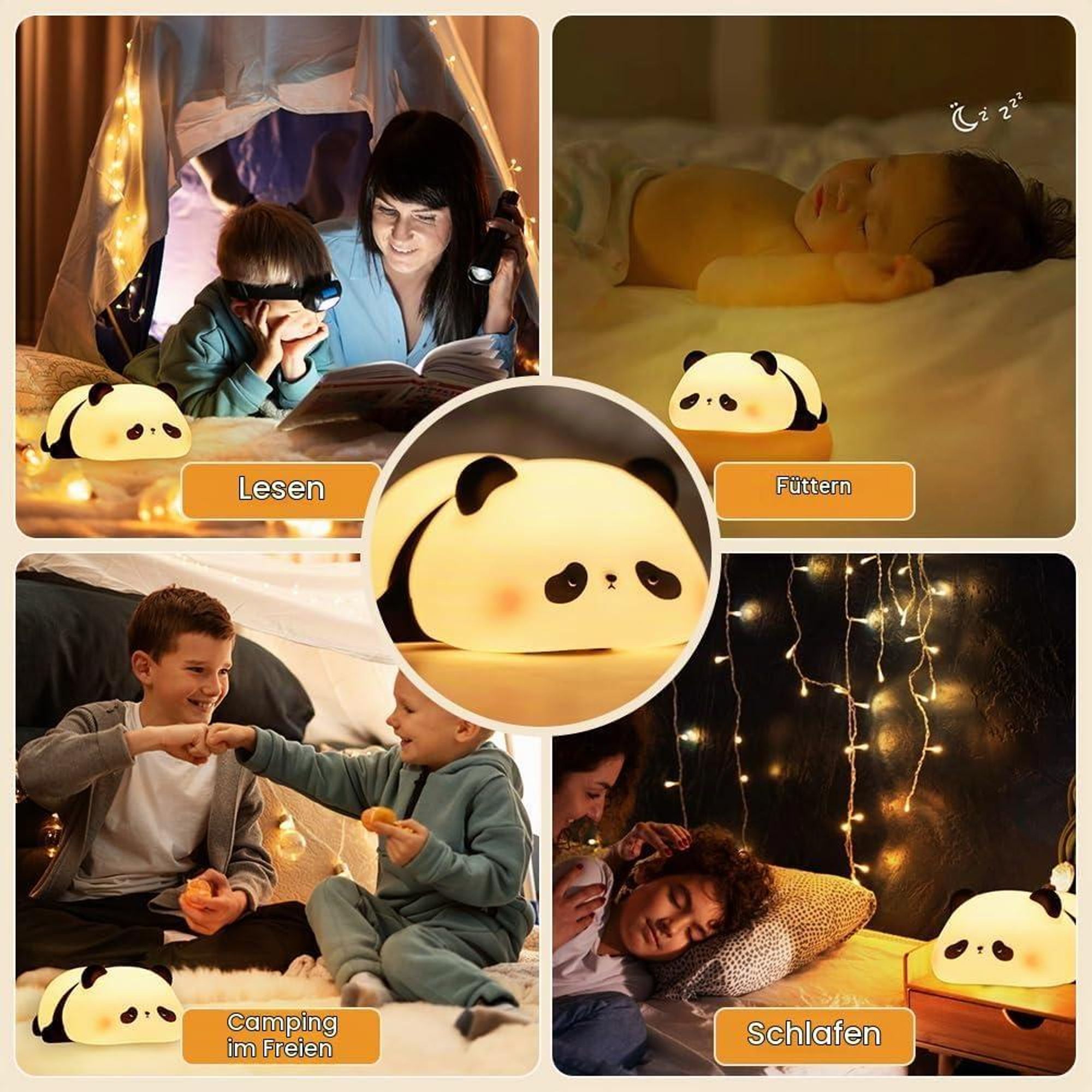 Süße Nachtlampe,LED Nachtlicht(B)Dimmbares LED Touch-Licht,USB Aufladung Timing Funktion Kawaii Nachtlicht,Deko für Kindzimmer,Baby beste Geschenke