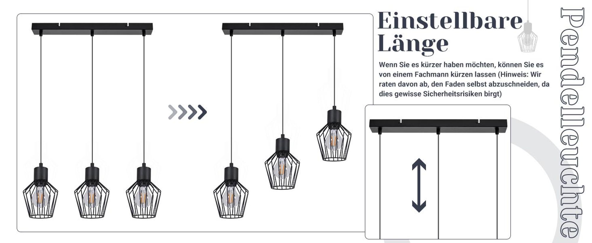 ZMH Pendelleuchte Esstisch 3 Flammig Schwarz Hängeleuchte E27 Hängend Lampen Metall Lampenschirm Hängelampe Industrie für Küche Schlafzimmer