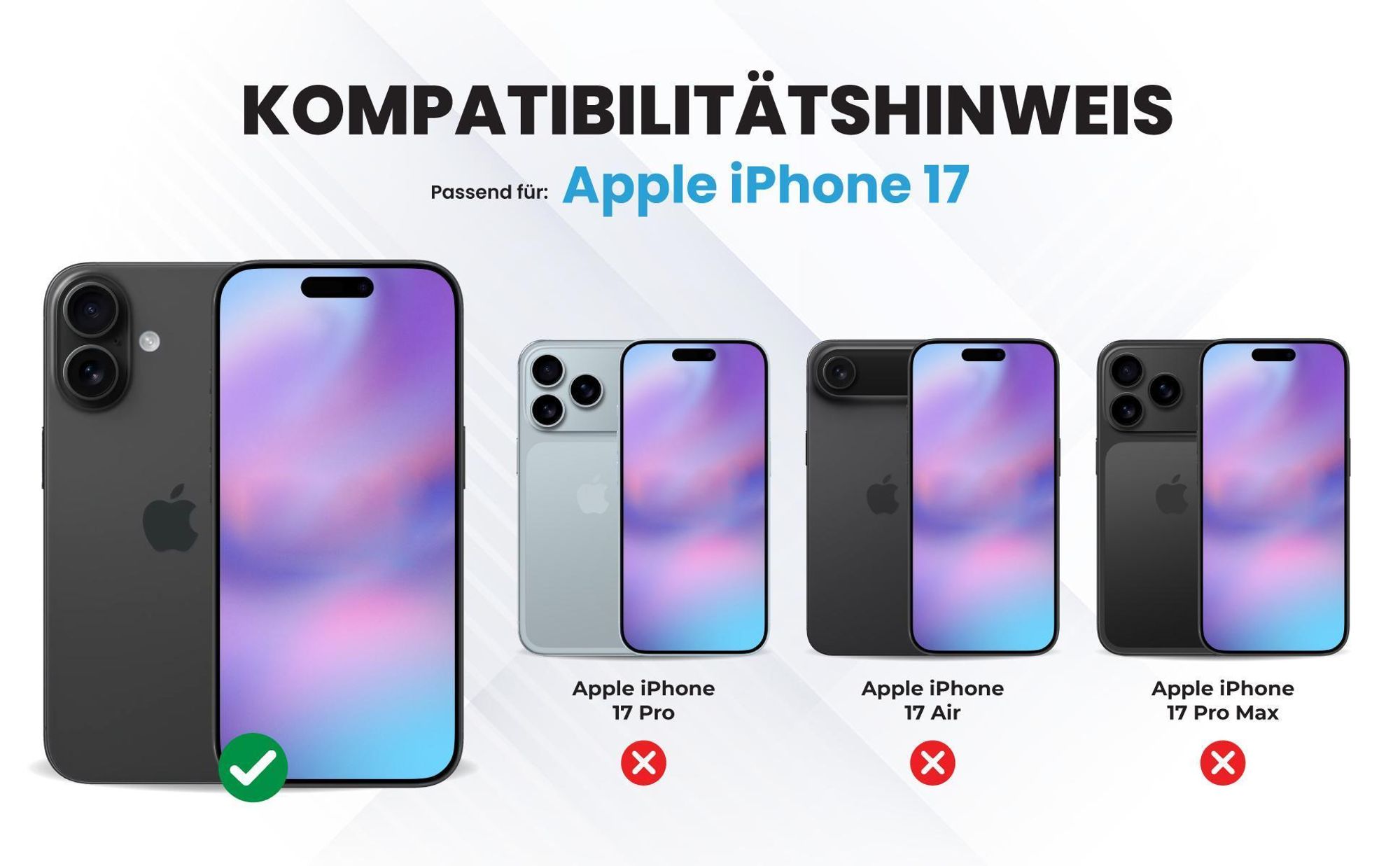 Kompatibilitätshinweise Hülle für das Apple iPhone 17