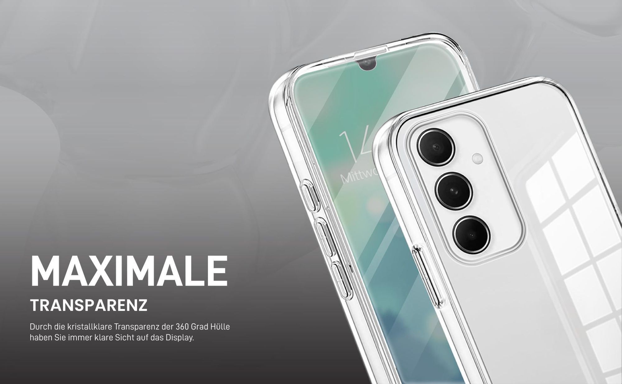 Transparentes 360 Grad Cover Front Back für Samsung Galaxy A05s