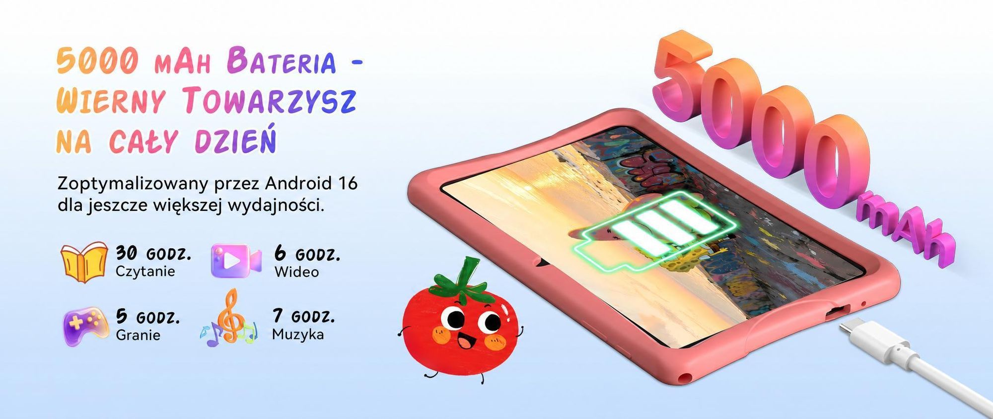 Tabwee K10 Kids 10.1" Rosa Tablet, Google Kids Space, 4GB RAM+64GB ROM, Android 15 WiFi Tablet für Kind mit Kindgerechte Hülle und Stift, 5000mAh