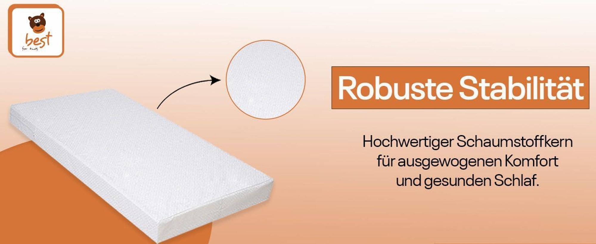 Best For Kids - Matratze Maxi 70x140 | kindermatratze - 100% PolyBaumwolle Einfach Waschbarer Bezug | kinderrollmatratze | Tragbar Matratze fur Kider