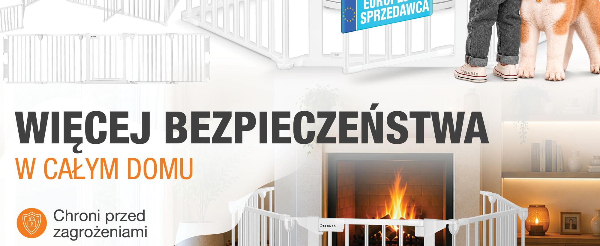 ELONEO, kratka ochronna przed kominkiem, wysokość 75 cm, metalowa kratka ochronna z zabezpieczeniem, ochrona przed dziećmi, barierka schodowa, barierka drzwiowa, barierka dla psów