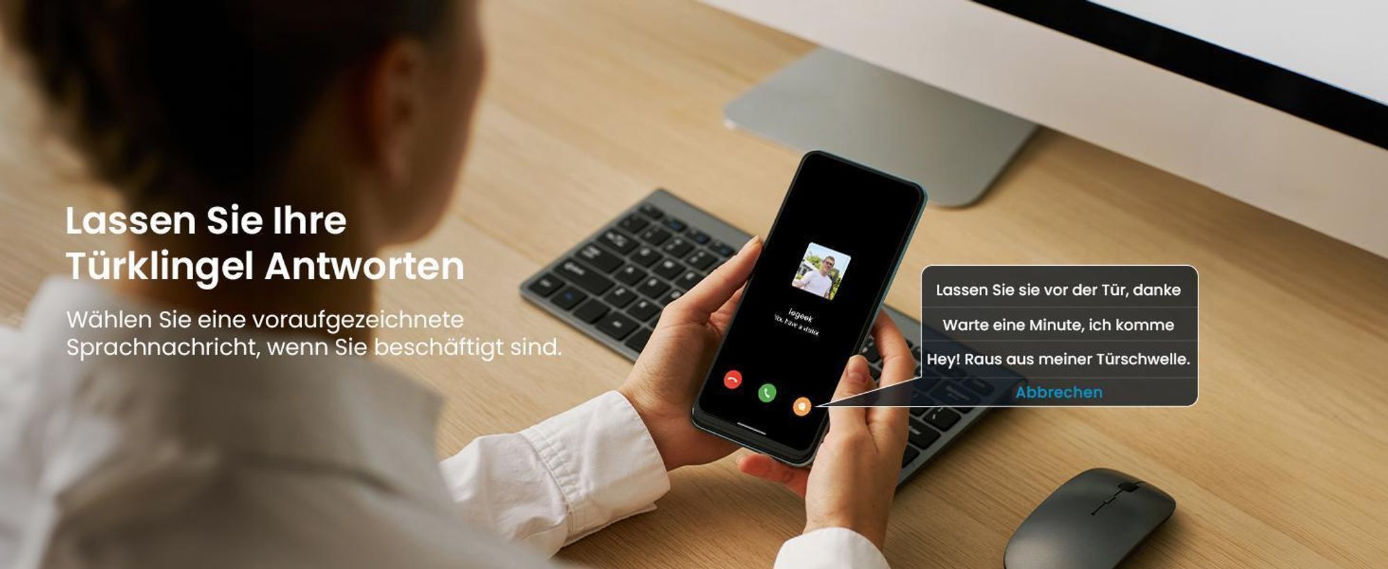 ieGeek 2K Video Türklingel mit Kamera und Wlan, Funkklingel Wasserfest mit Gong, Klingel Haustür mit PIR Personenerkennung,166° Blickwinkel 32GB SD