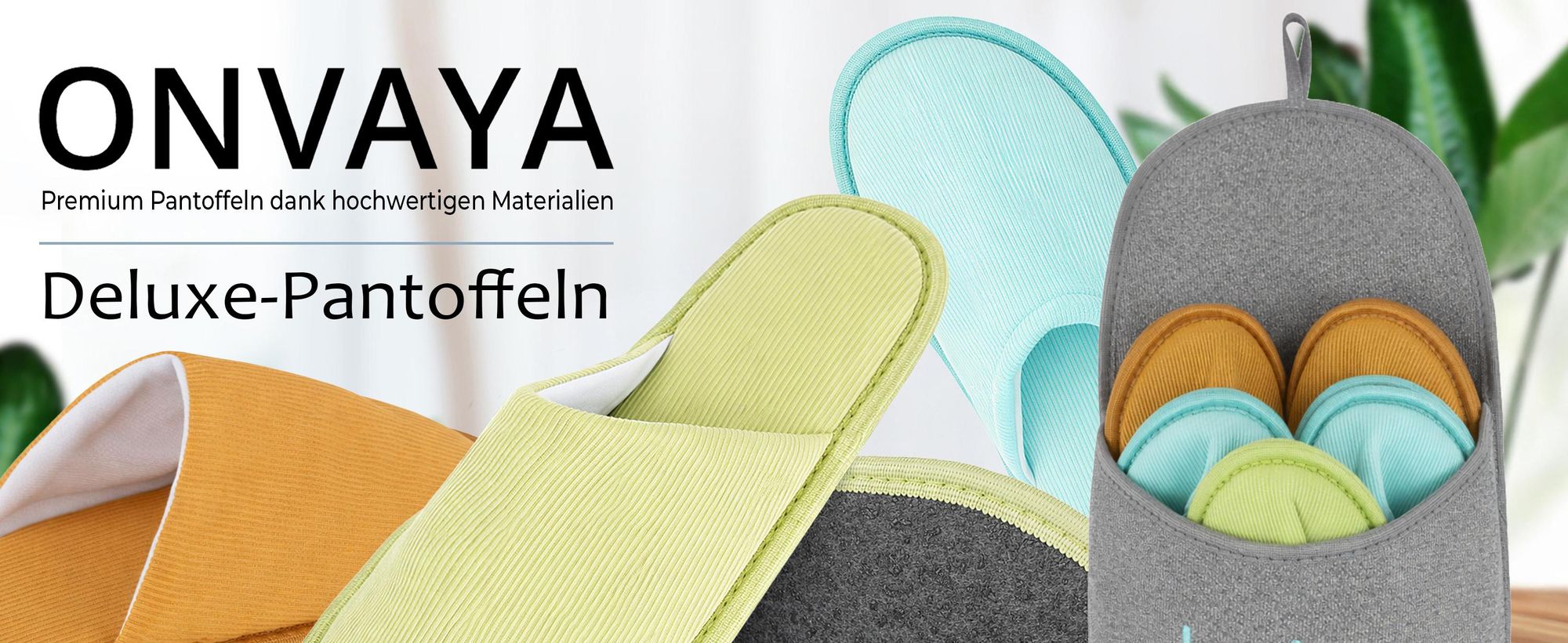 ONVAYA® Premium Gästehausschuhe Set Waschbare Gästepantoffeln Rutschfest Hausschuhe Guest Slipper Besucherhausschuhe Uni