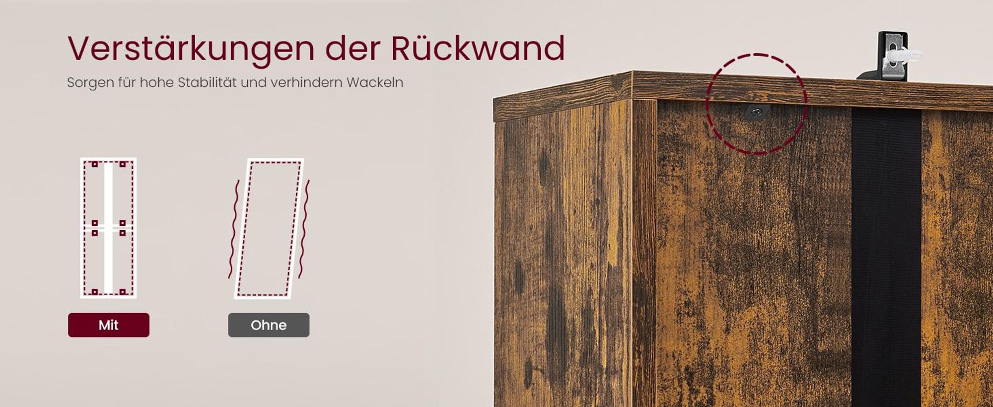 Bücherregal, 6-stöckiges hohes Regal, Standregal mit Tür und offenen Fächern,vielseitig einsetzbar