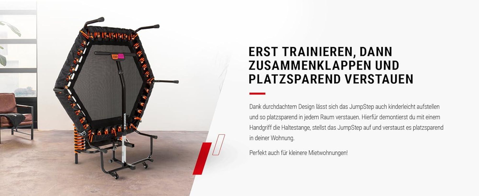 HAMMER Fitness-Trampolin JumpStep, flexibles & gelenkschonendes Step-Board
