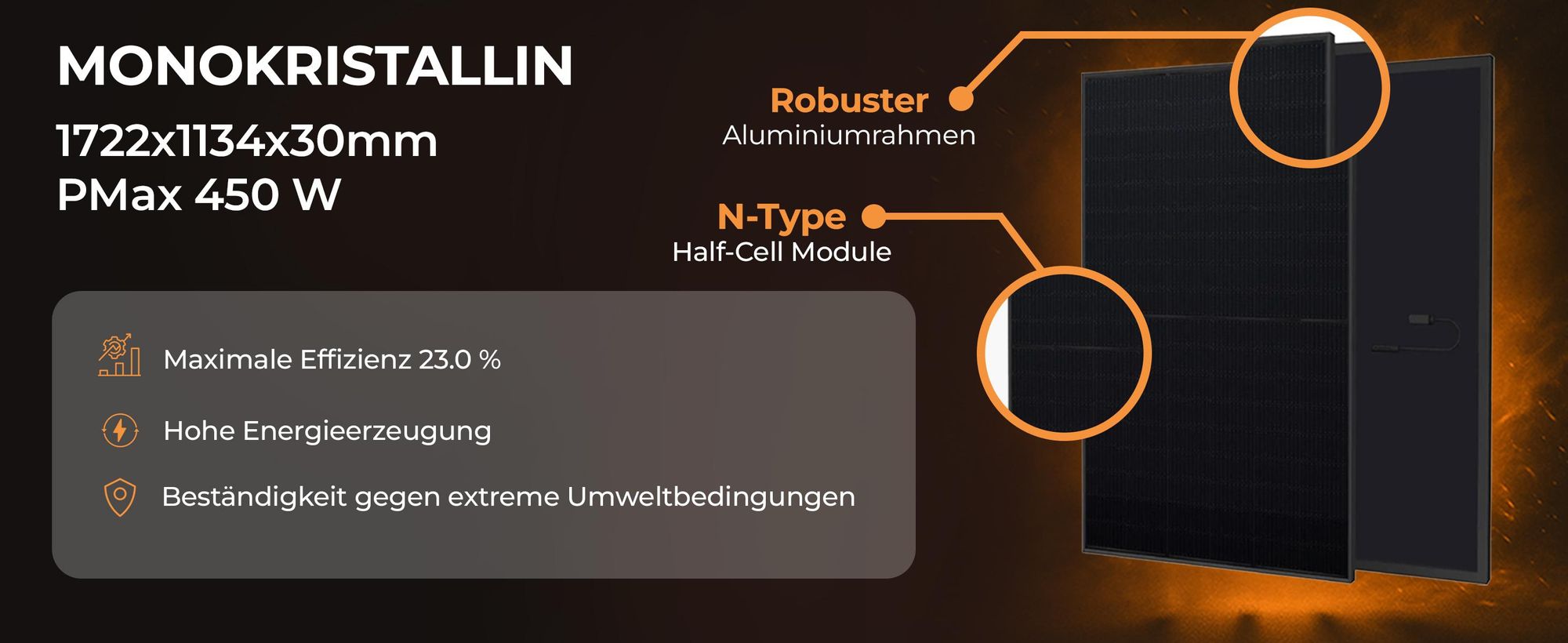 SolarModul 450W N-Type for 1800W Balkonkraftwerk