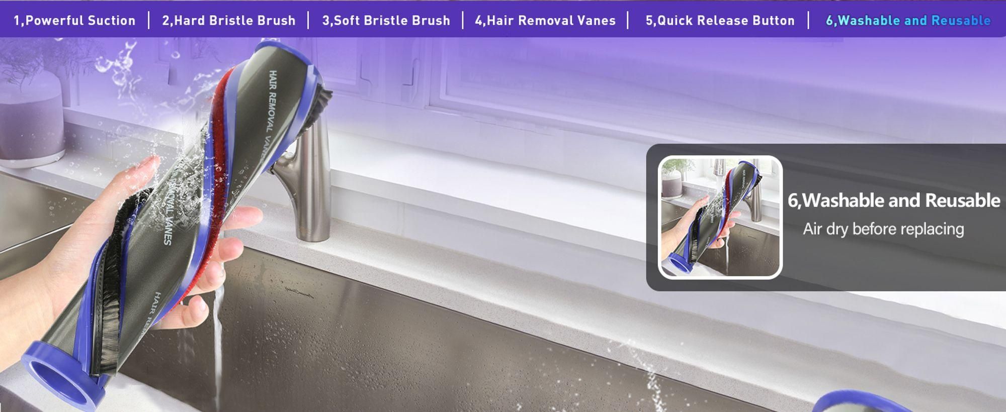 Ersatz-Staubsaugeraufsatz mit hohem Drehmoment für Dyson V11 V15 V10 V8 V7, Upgrade-Staubsaugerkopf für Dyson Staubsaugerteile und Zubehör