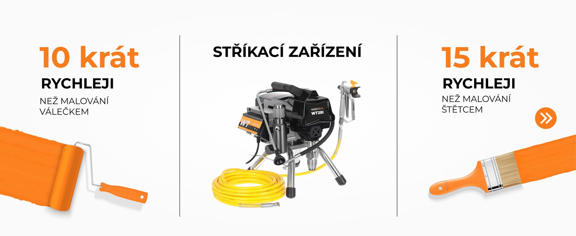 Stříkací zařízení WABROTECH WT20i Airless 1100W, 2l/min / 210 bar Hydrodynamický malířský agregát