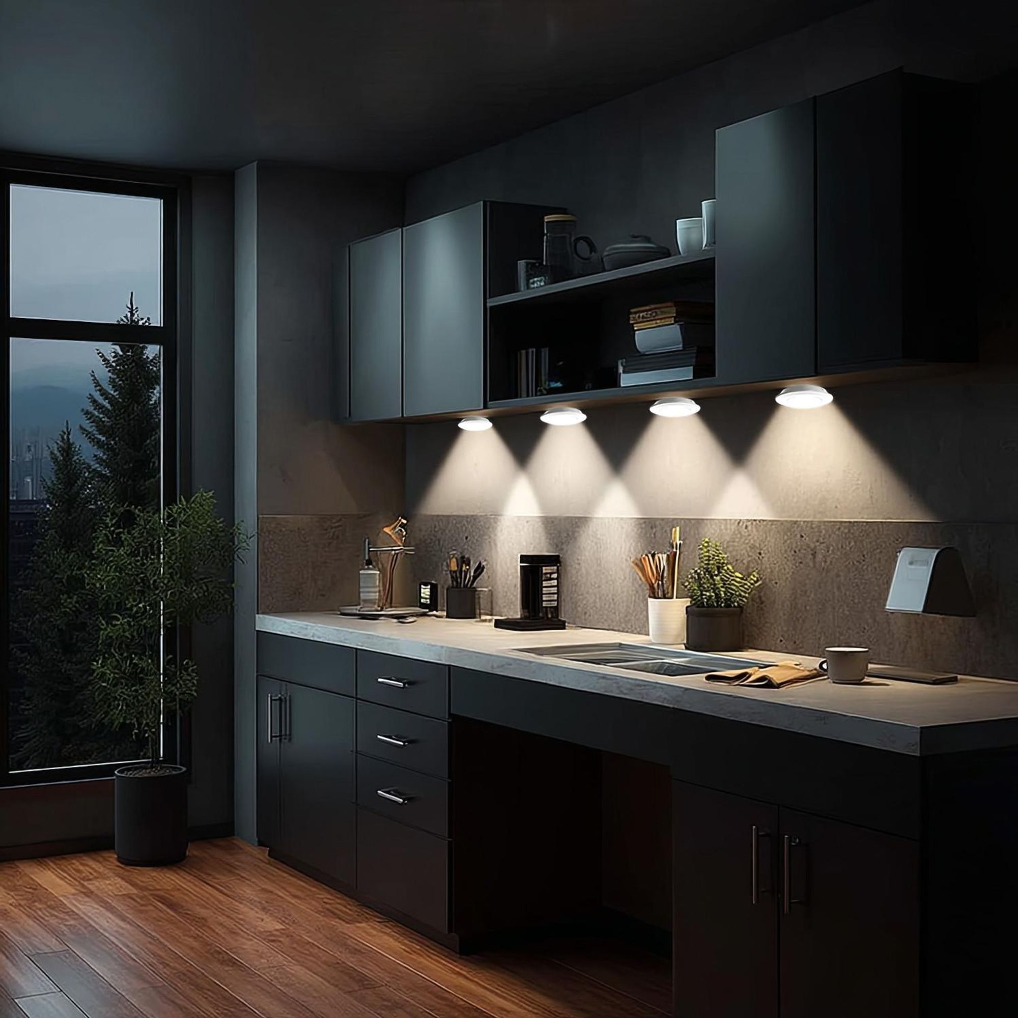 6 Stück LED Leuchten Set + Fernbedienung 4Modi Licht Leuchte Beleuchtung Zuhause