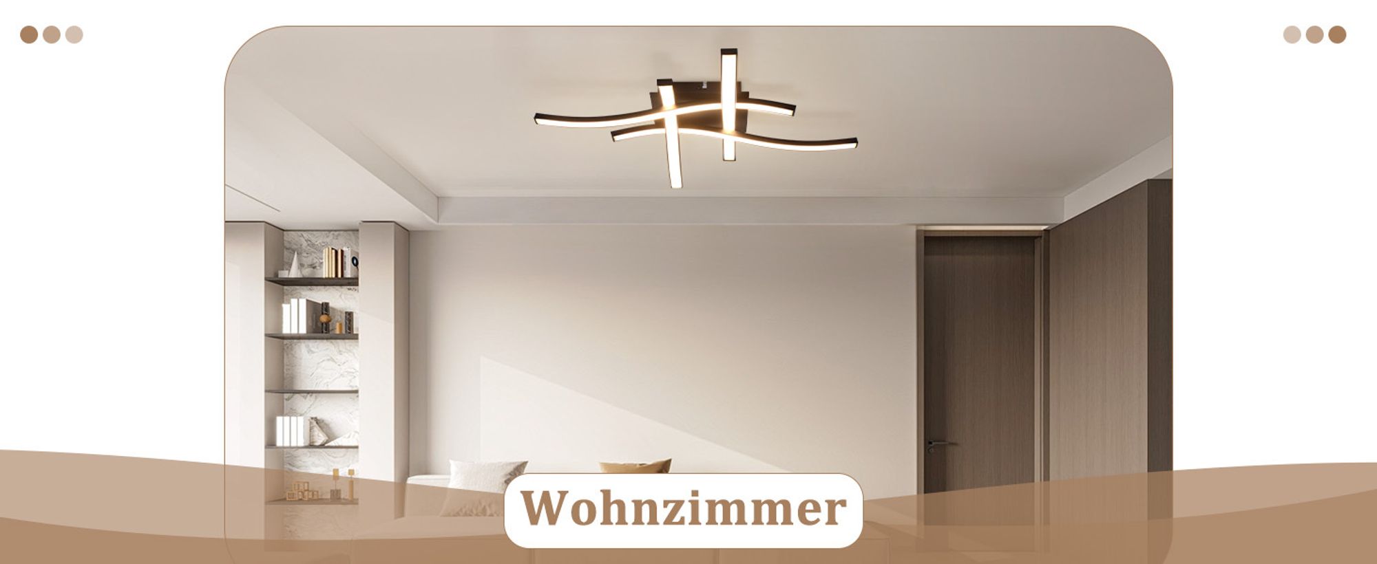 ZMH Deckenleuchten Schlafzimmer LED Schwarz 24W Wohnzimmer Licht 3000K Warmweiß Modernes Design Schlafzimmer Leuchten Metall Küche Leuchten