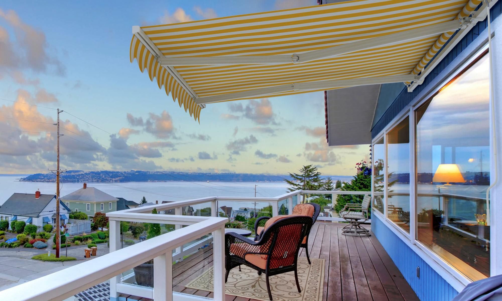 Gelenkarmmarkise 295x200cm Markise Balkon Terrasse Sonnenschutz Grau Weiß paramondo Easy