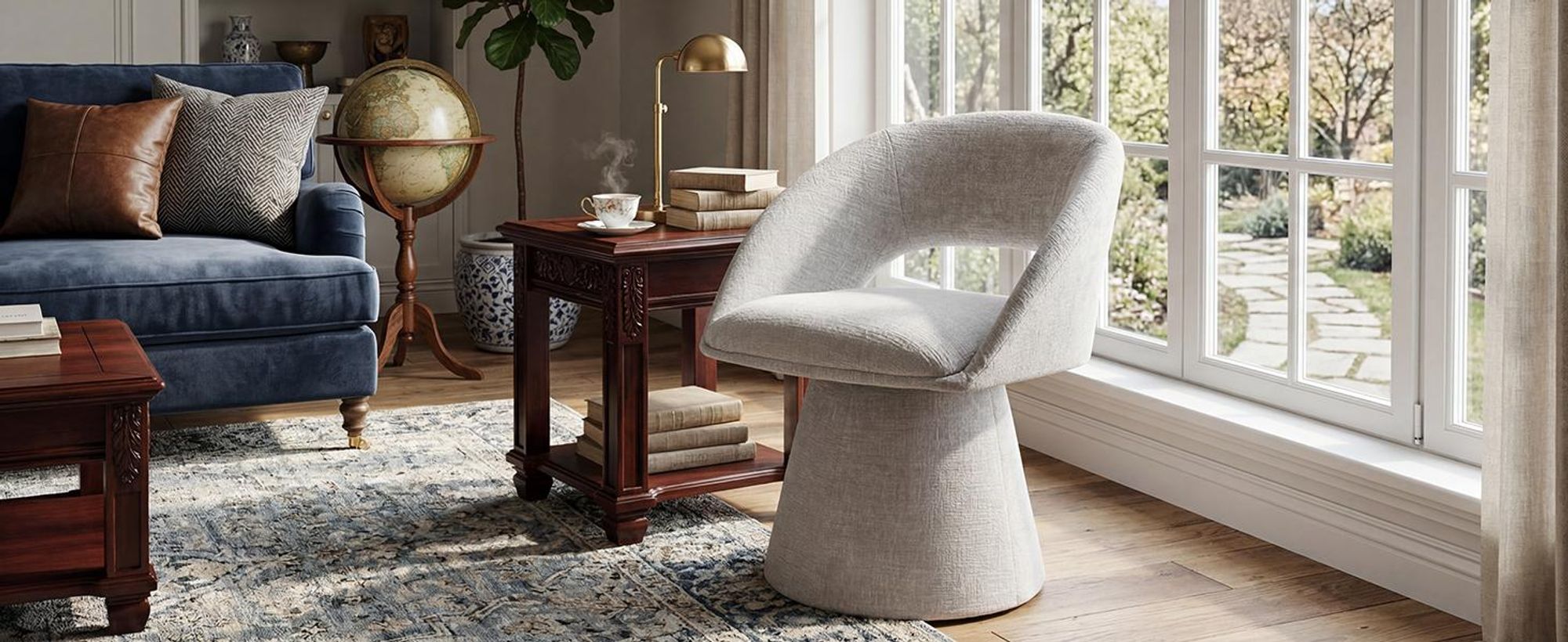 Silla de comedor giratoria de 360° de Duhome, tapizada en tela de chenilla, con respaldo y reposabrazos acolchados, ideal para el comedor, la cocina o el salón