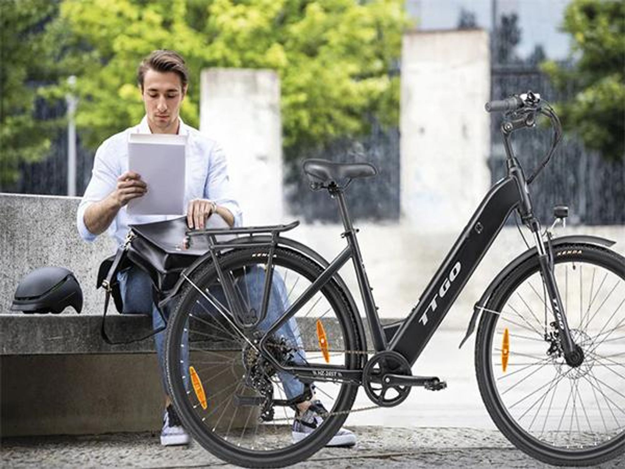 TTGO HZ-28ST E-Bike - 250W Motor 36V20AH Akku 28 Zoll Reifen Mechanische Scheibenbremsen - Schwarz
