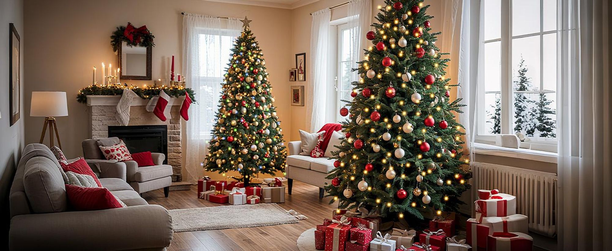 Weihnachtsbaum Lichterkette weihnachtsbaumbeleuchtung 2m 280 LED Warmweiß & Bunt 9 Modi mit 8 Girlanden für 150cm - 240cm Tannenbaum