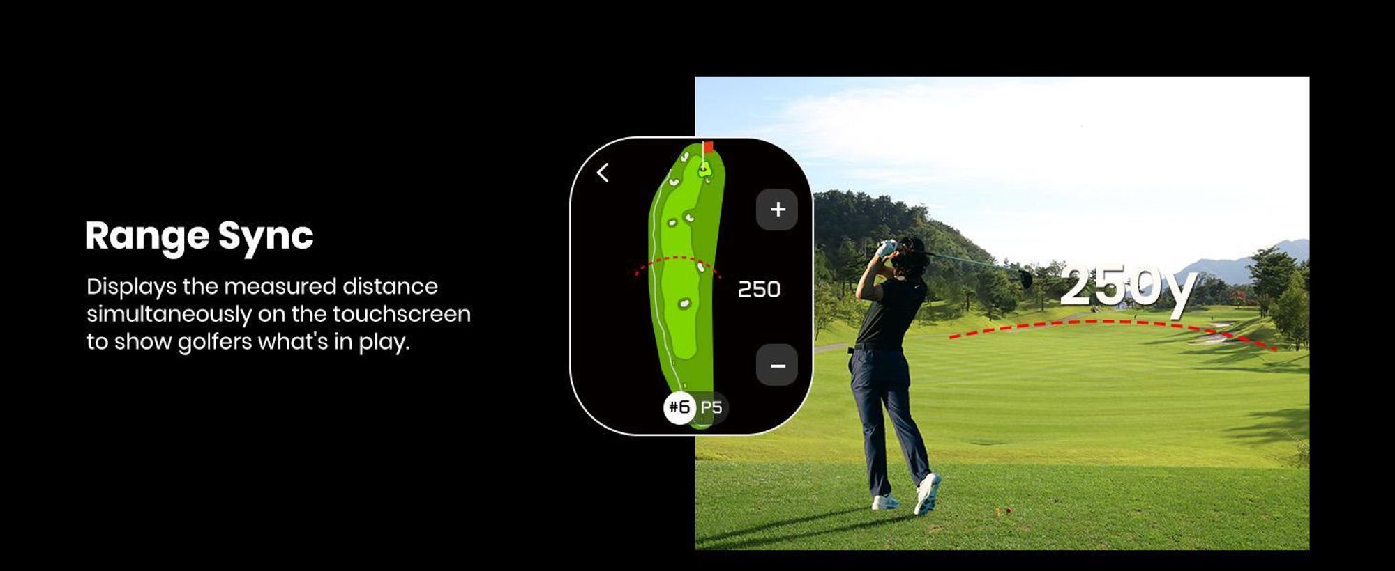 MiLESEEY GenePro G1 Télémètre de golf avec écran tactile GPS, 43 000 parcours, 1200m