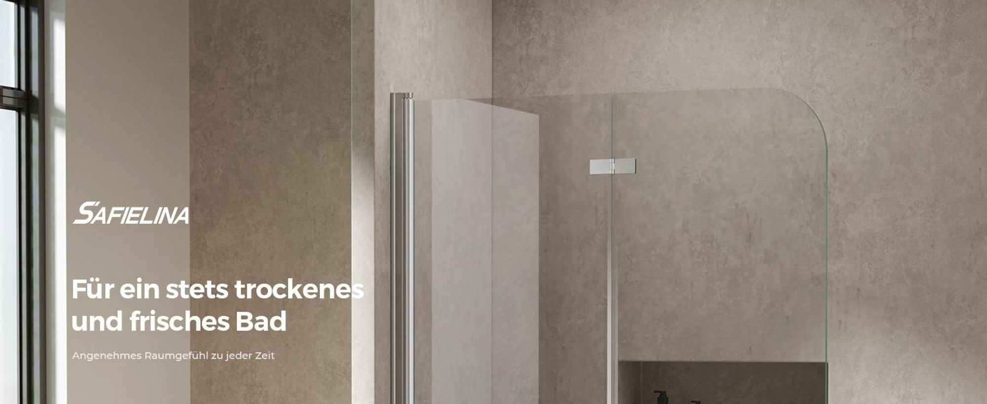 S'AFIELINA Duschabtrennung für Badewanne 120 x 140 cm 2-teiliges faltbares Wandpaneel badewannenaufsatz aus 6mm NANO Beschichtung ESG-Sicherheitsglas