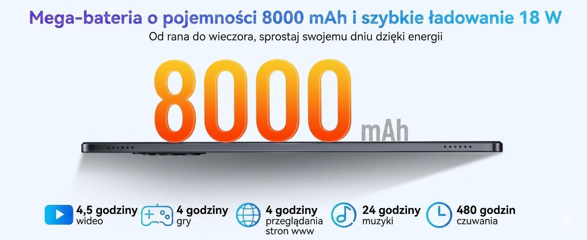 TABWEE 2026 W90 11" Tablet z systemem Android 16, dwie karty SIM 4G, Wi-Fi 5G, bateria 8000 mAh, 24 GB + 256 GB (karta TF do 2 TB), Widevide L1, ośmiordzeniowy procesor T615, ładowanie 18 W, wyświetlacz FHD