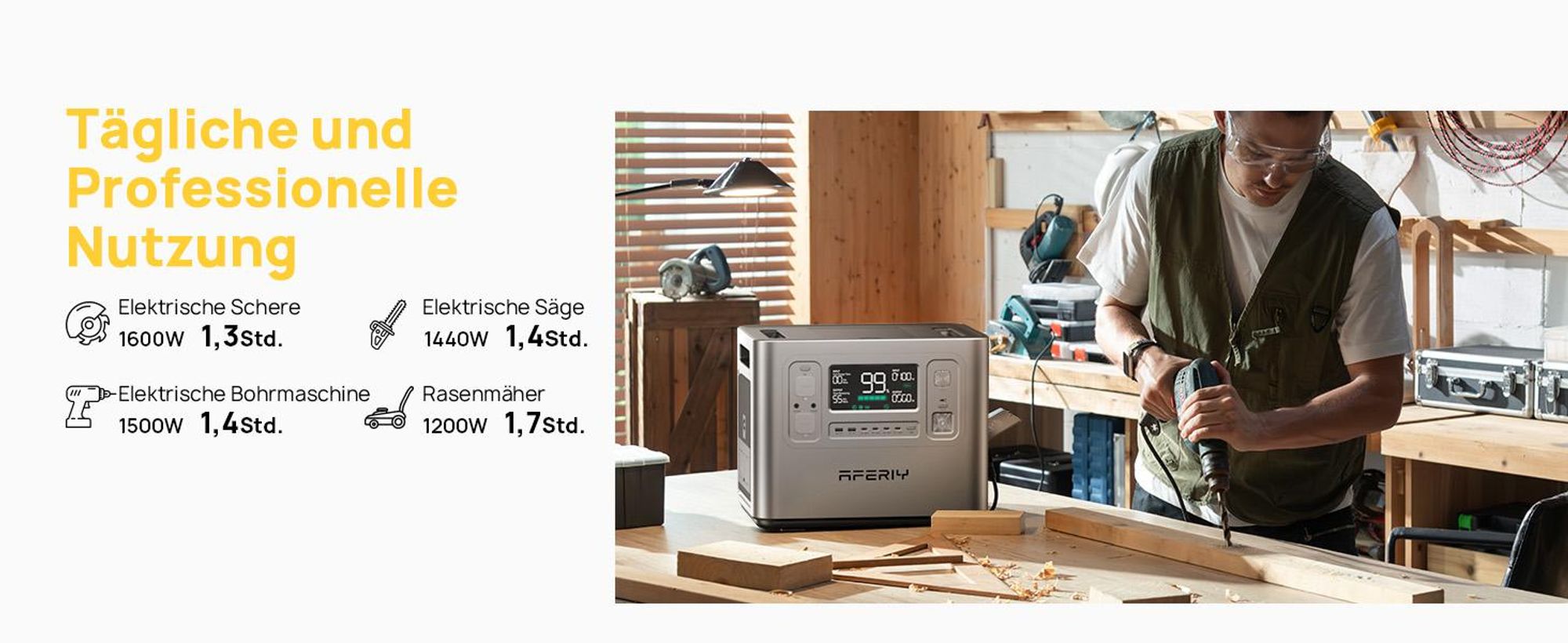 AFERIY P210 Powerstation 2400W 2048Wh LiFePO4 Solargenerator, 1,5 Std. Schnellladung, USV unter 10 ms, App-Steuerung