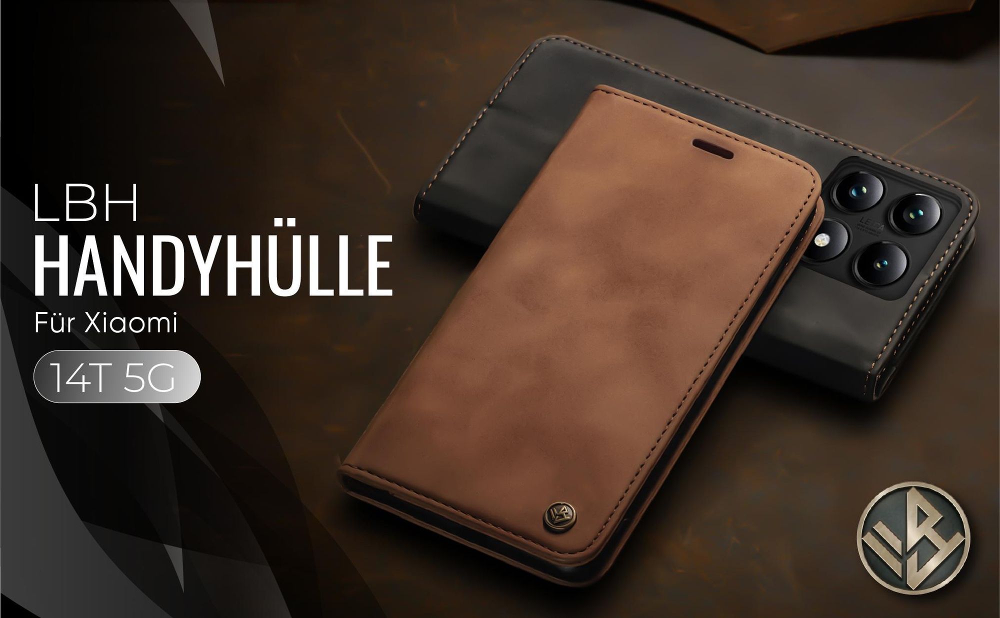 Hochwertige Klapphülle für Xiaomi 14T im klassischen Design