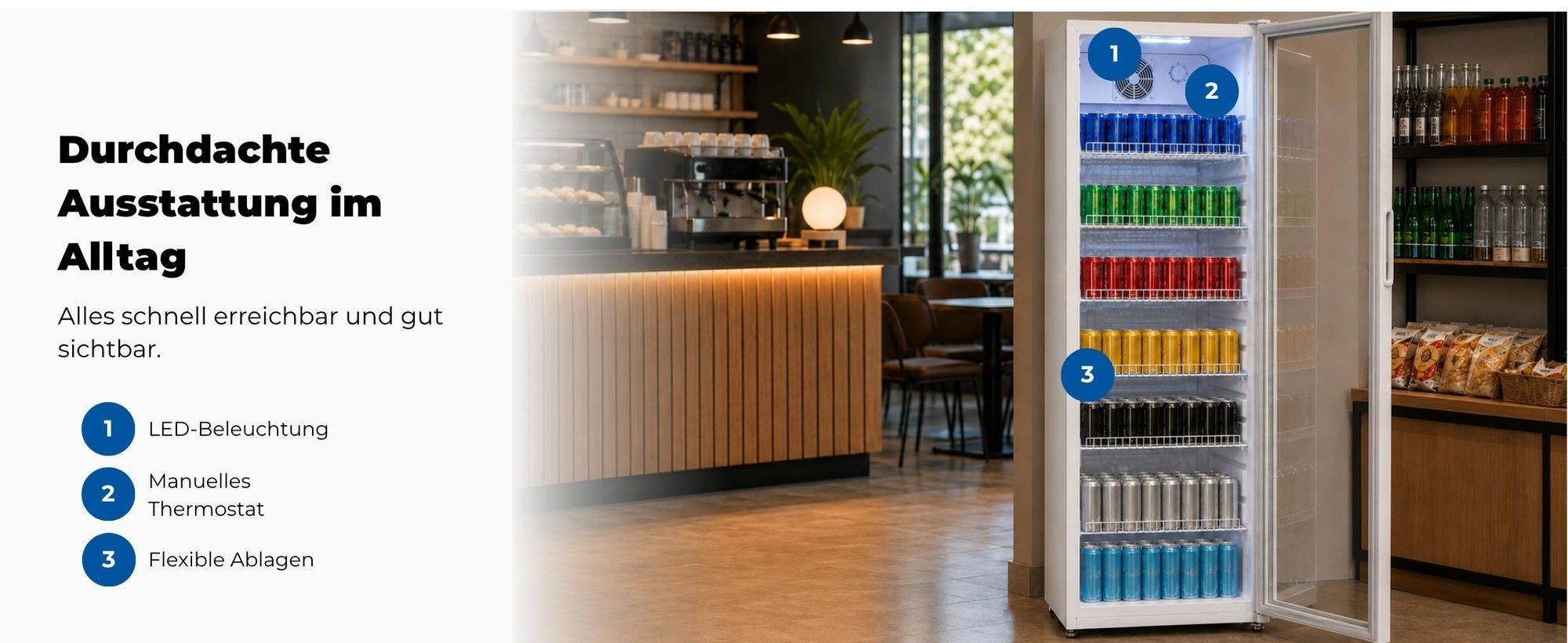 Exquisit Glastürkühlschrank 237 l | für bis zu 71 Flaschen | Energieklasse C | Isolierglastür | Umluftkühlung | LED-Beleuchtung | 6 Gitterablagen | Tü