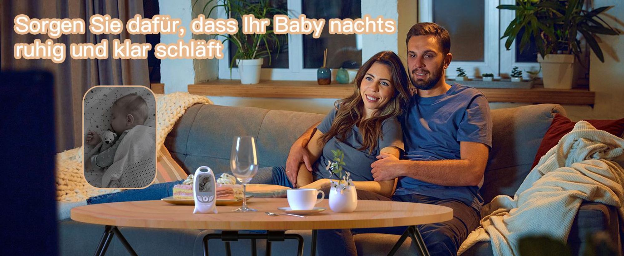 Boifun 2" Babyphone mit Kamera Video Baby Monitor mit Halterung VOX Modus Nachtsicht Temperatursensor
