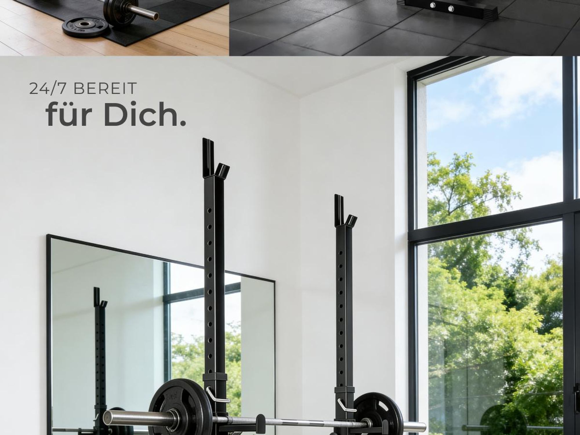tectake® Langhantelablage multifunktional bodenschonende Kunststoffkappen