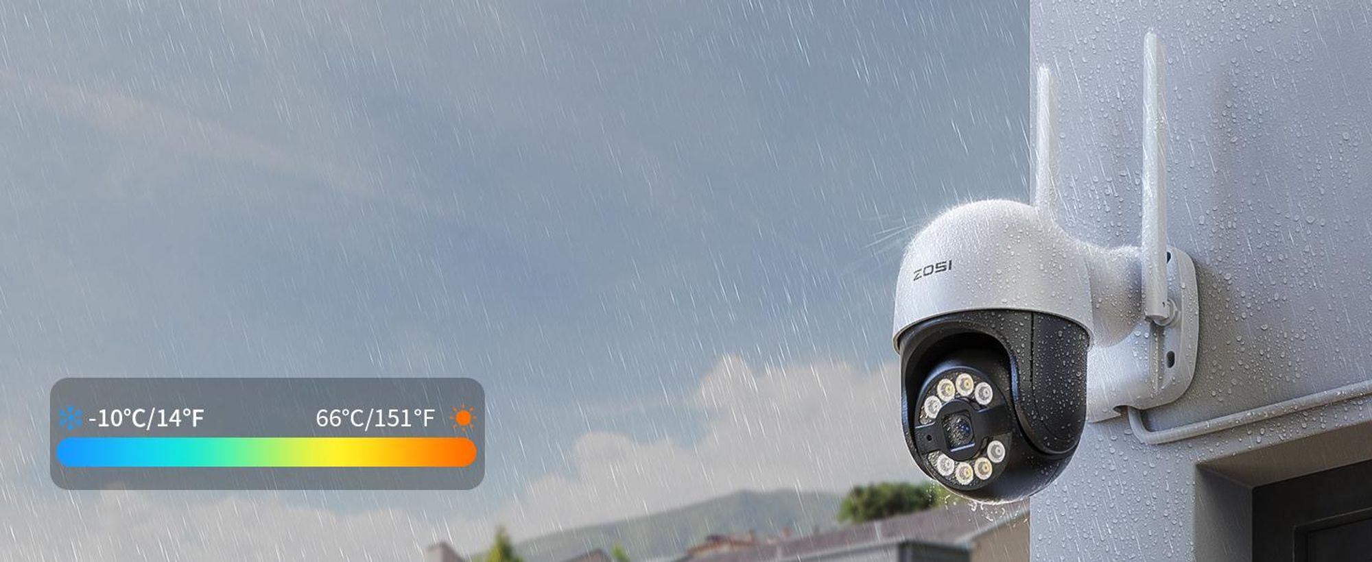 Dank des wetterfesten IP66-Gehäuses ist es robust genug, um rauen Wetterbedingungen standzuhalten.